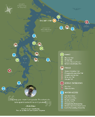 Access map of the St. Louis River estuary